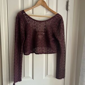 FP Beach Purple & Gold Crop Top